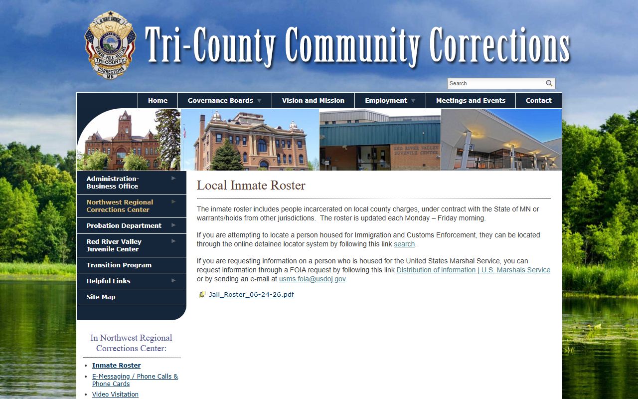 Norman County arrest records Tri-County inmate roster