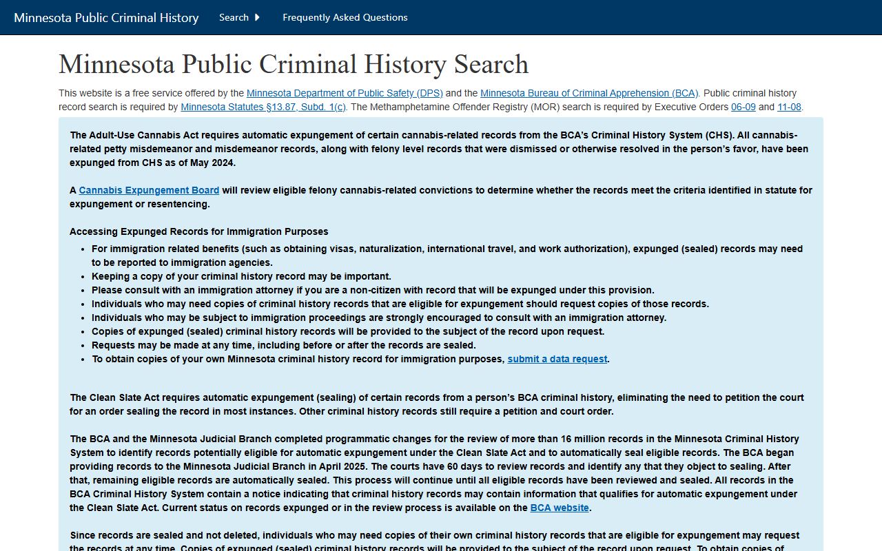 Norman County criminal court records BCA criminal history search