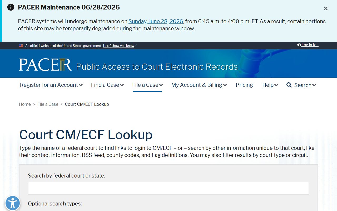 Norman County District Court PACER CM ECF federal lookup