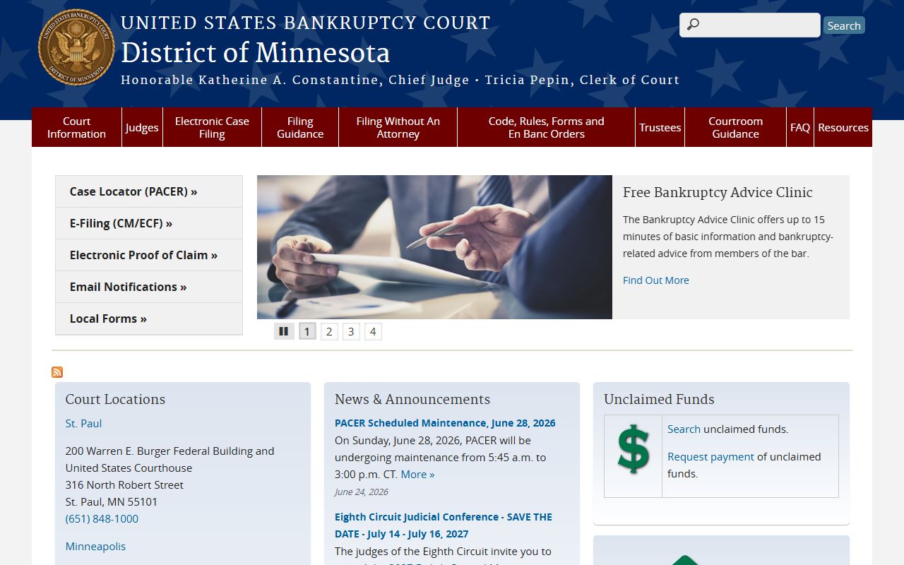 Norman County District Court federal bankruptcy court distinction