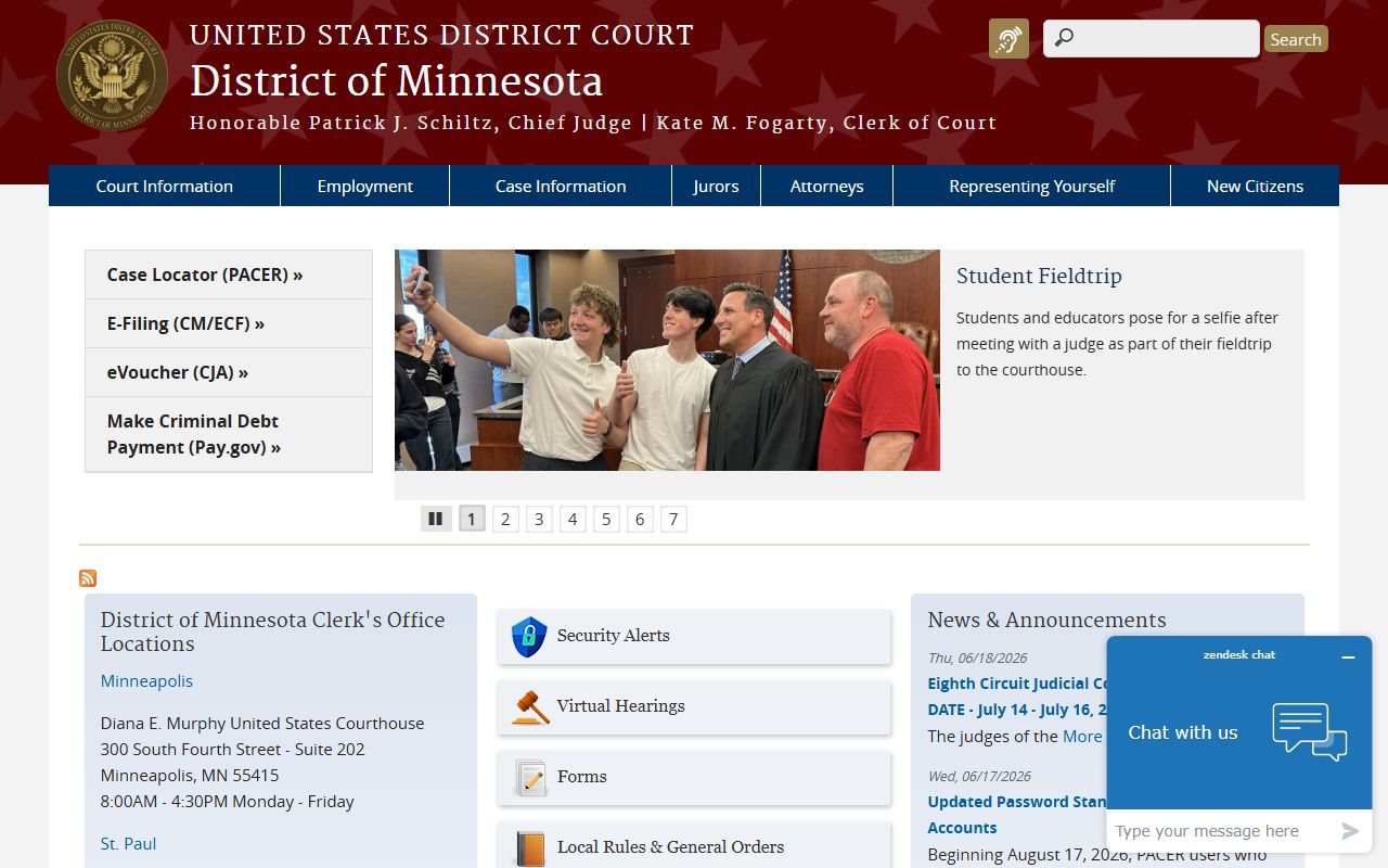 Norman County District Court federal District of Minnesota distinction