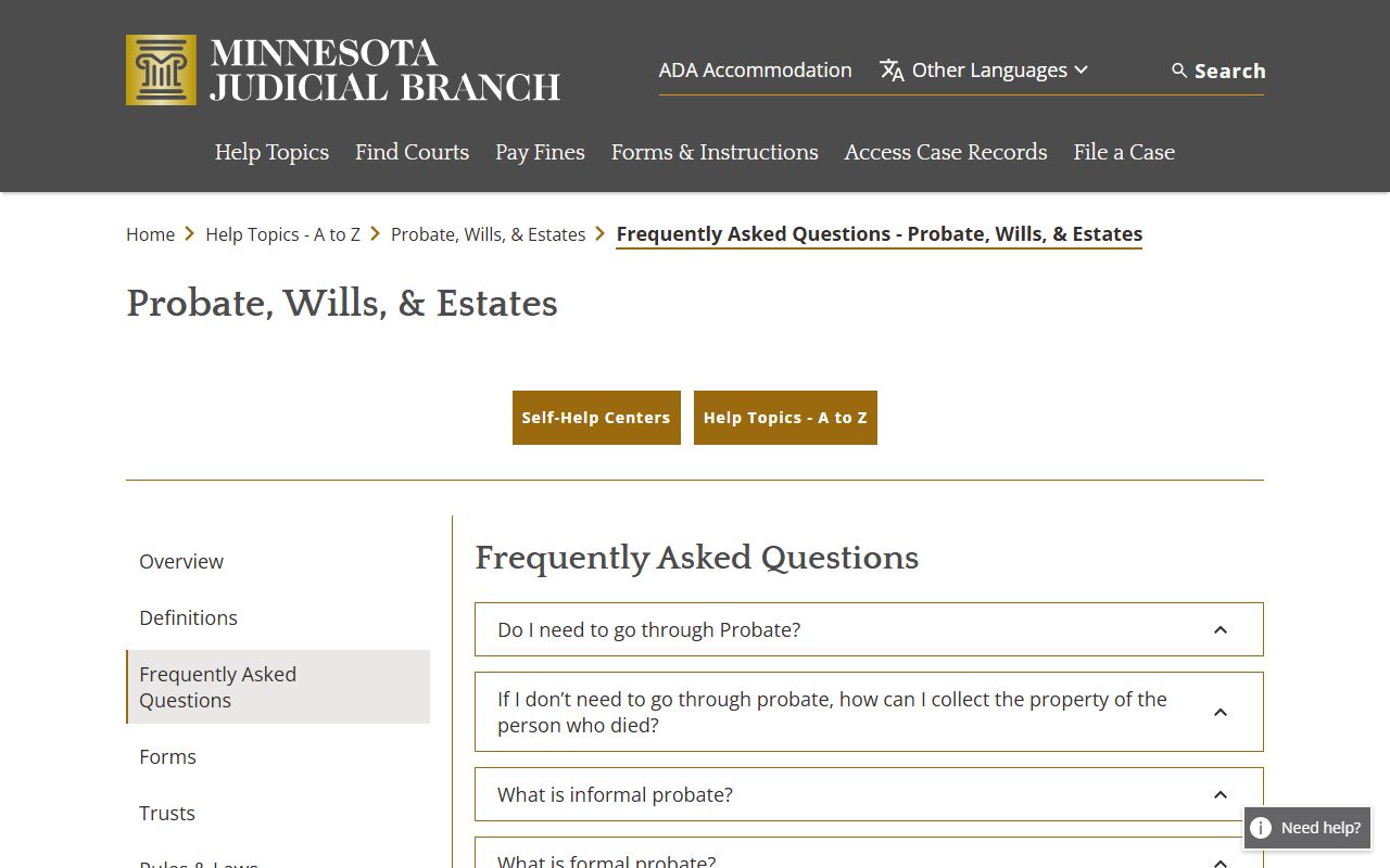 Norman County probate records Minnesota probate FAQ