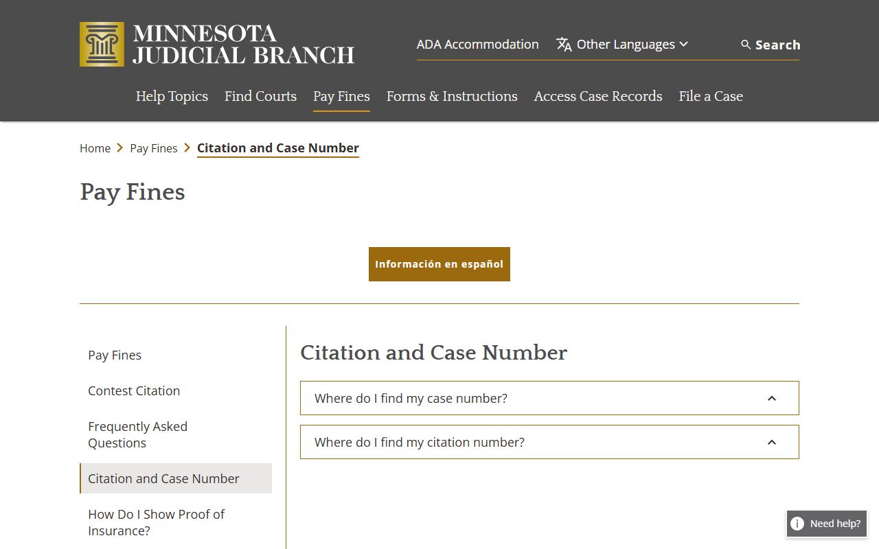 Norman County traffic court records citation and case number guidance